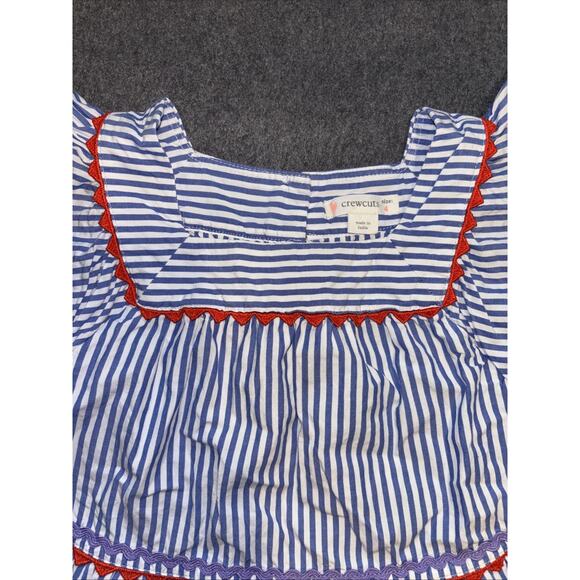 Crewcuts J. Crew Girls 4 Dress Ruffle Sleeve Striped Ric Rac Tiered EUC - Picture 7 of 7